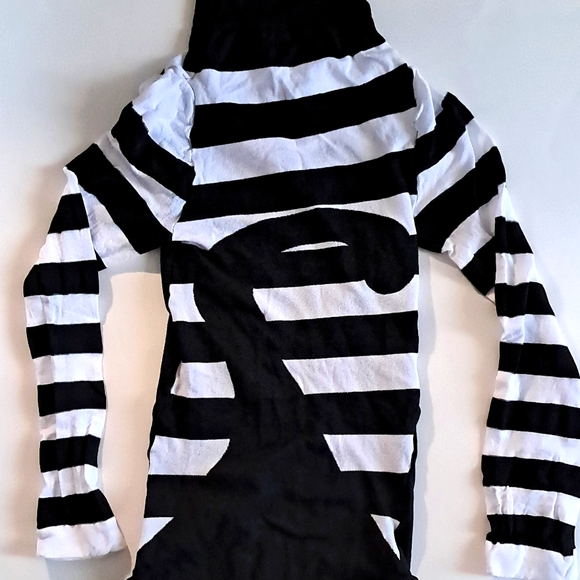Cat Bodysuit Striped Sexy Black White Stripes Leg Avenue Unisex - Picture 11 of 13